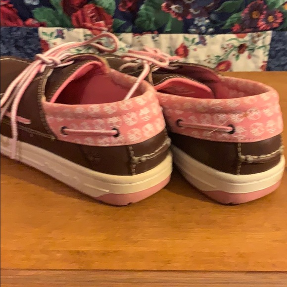 Timberland Brown and Pink Leather Dockside Shoes - Picture 5 of 8